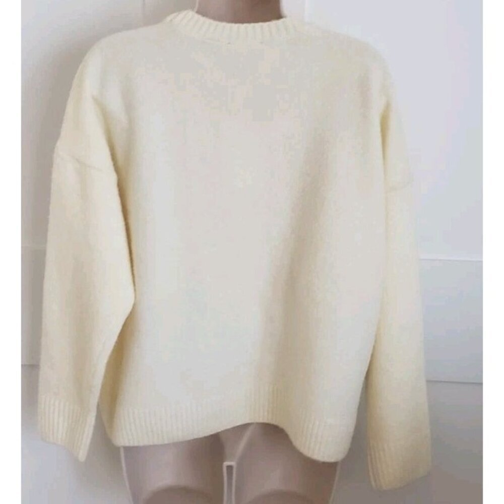 NWT TED BAKER LONDON JACKYARD FLOWER CREWNECK SWEATER SOFT MARSHMALLOWS MEDIUM - Picture 4 of 8
